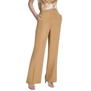 DKNY Women's High-Rise Sueded Pants in Canvas Whiskey Tan